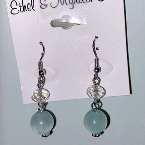 Drop earrings light blue and clear